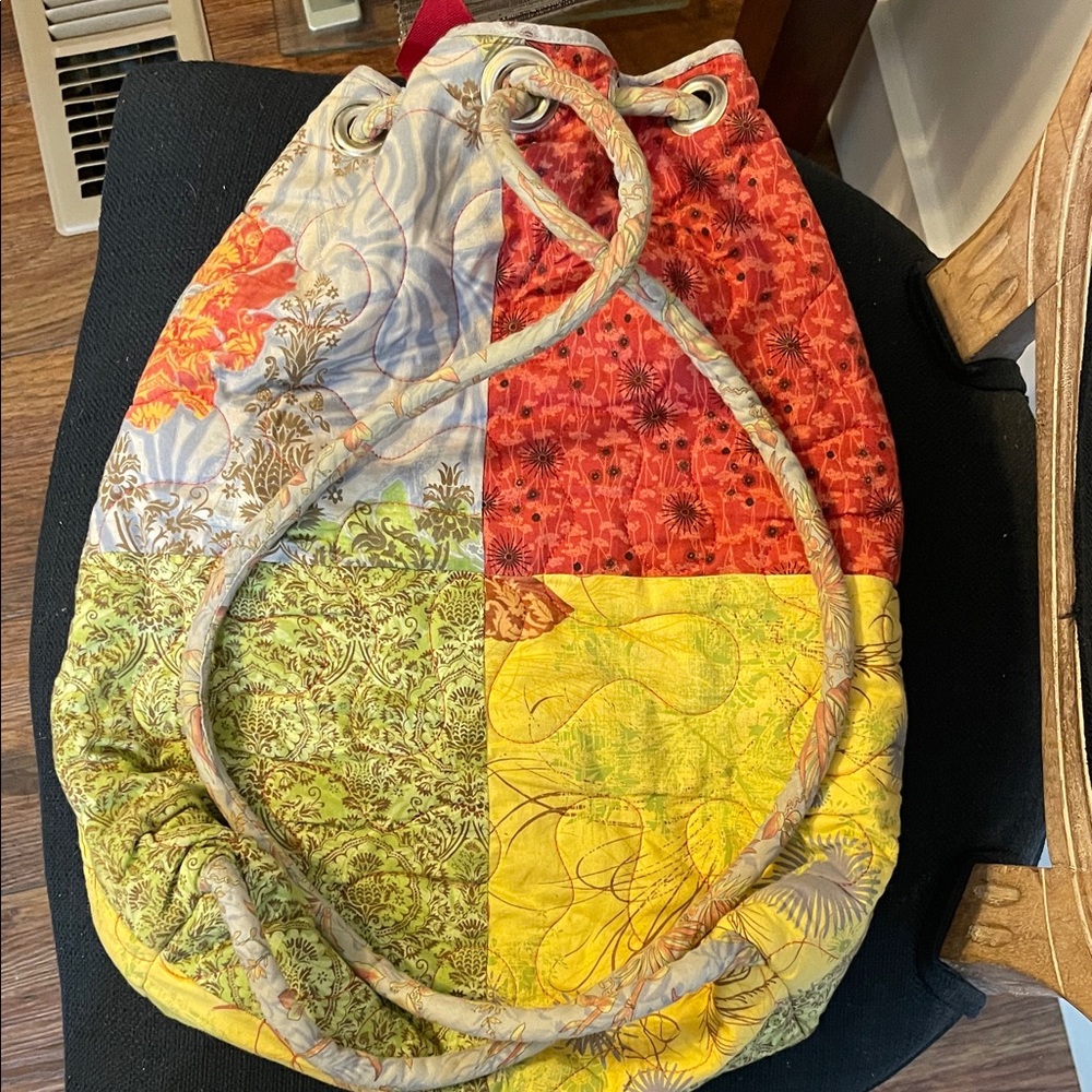 Stitches-Paint Multicolor Patchwork Quilted Backp… - image 2